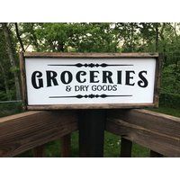 Groceries & Dry Goods Sign | Kitchen Farmhouse Decor | Etsy (US)