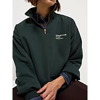 Dark Green Caffeine Club Quarter Zip Sweatshirt | George at ASDA