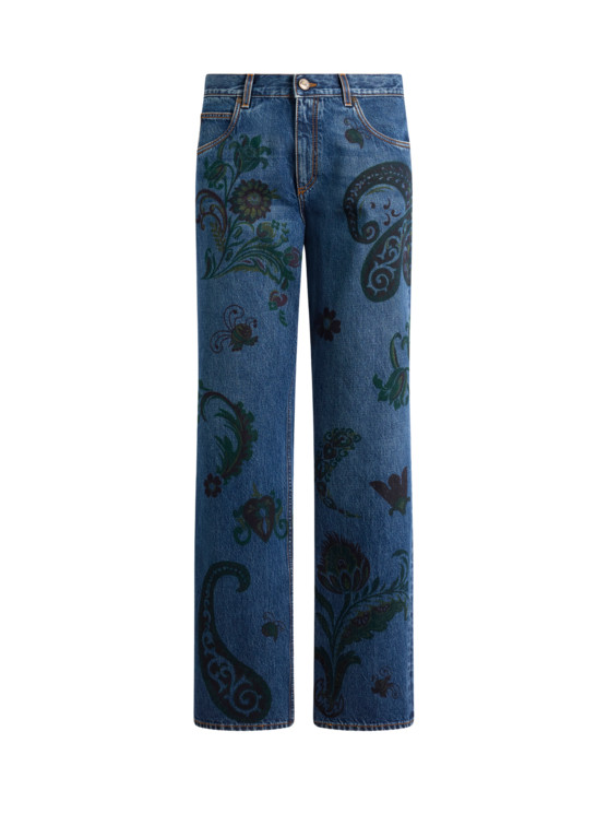 Etro, Jean Droit Imprimé, Homme, Bleu, Taille 29 | Etro (Global)