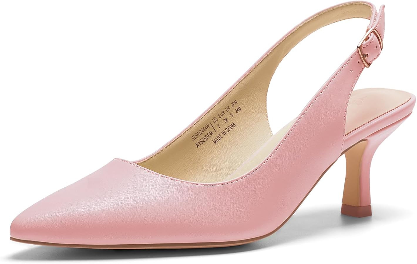 DREAM PAIRS Women's Kitten Heels Slingback Closed Pointed Toe Low Pumps Shoes Women Party Wedding... | Amazon (US)