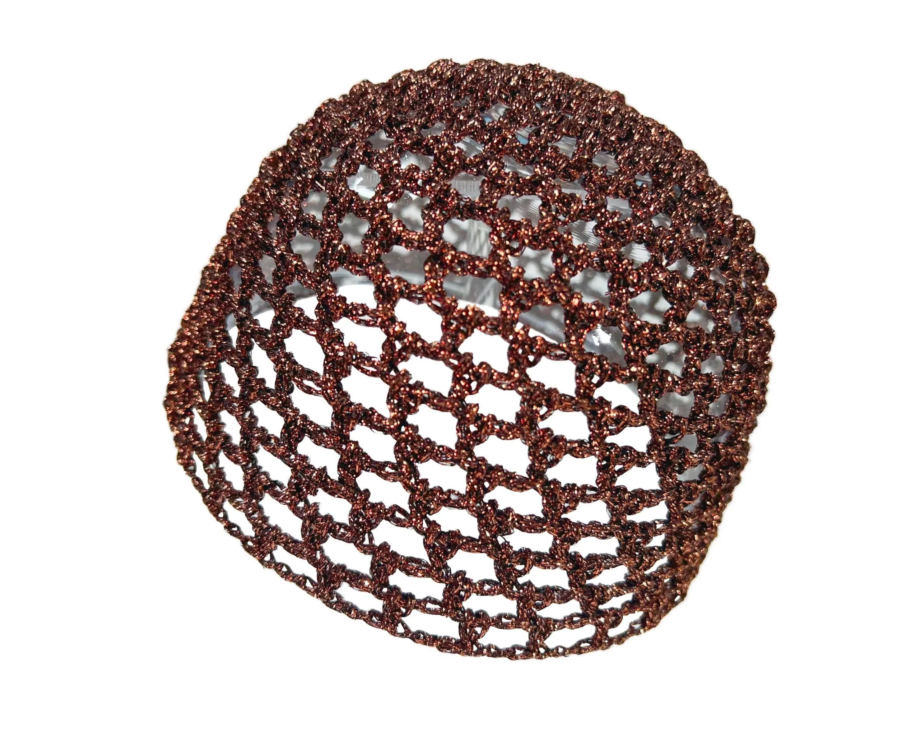 Hand-Crocheted Skull Cap Party Hat | BROWN METALLIC | Etsy (Global)