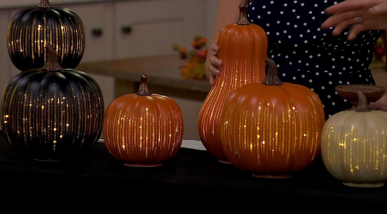 13" Illuminated Starry Night Glass Gourd by Valerie - QVC.com | QVC