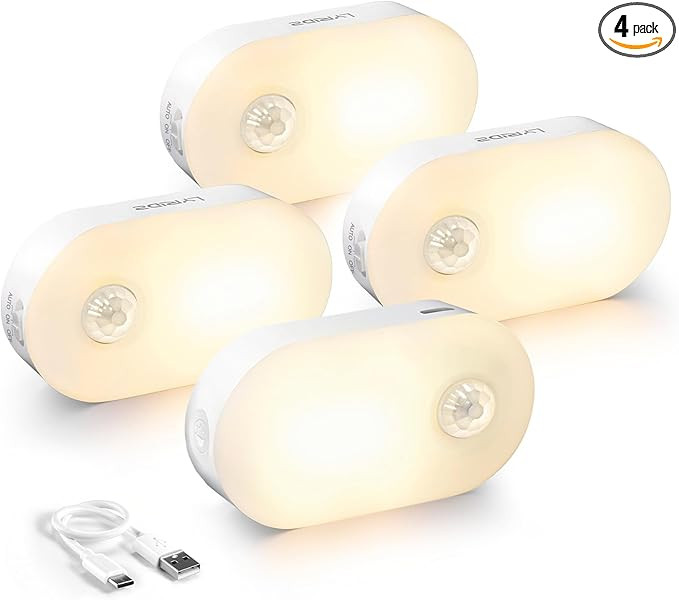 Lyridz Rechargeable Battery Night Light with Motion Sensor, Stick on Anywhere, 1-20LM Dimmable LE... | Amazon (US)
