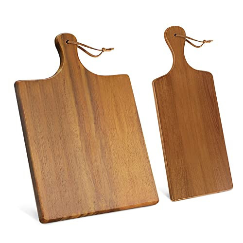 AIDEA Wood Cutting Board with Handle, Cheese Board Charcuterie Board for Cutting and Serving, 17"X11" with 17"X6" | Amazon (US)