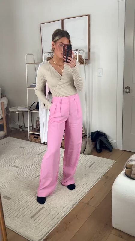 On that pink trouser trend! 🌷

Would look so cute with heeled booties or  even flats! 🫶🏻 Linking similar styles featuring pink! 

#LTKstyletip #LTKVideo #LTKworkwear