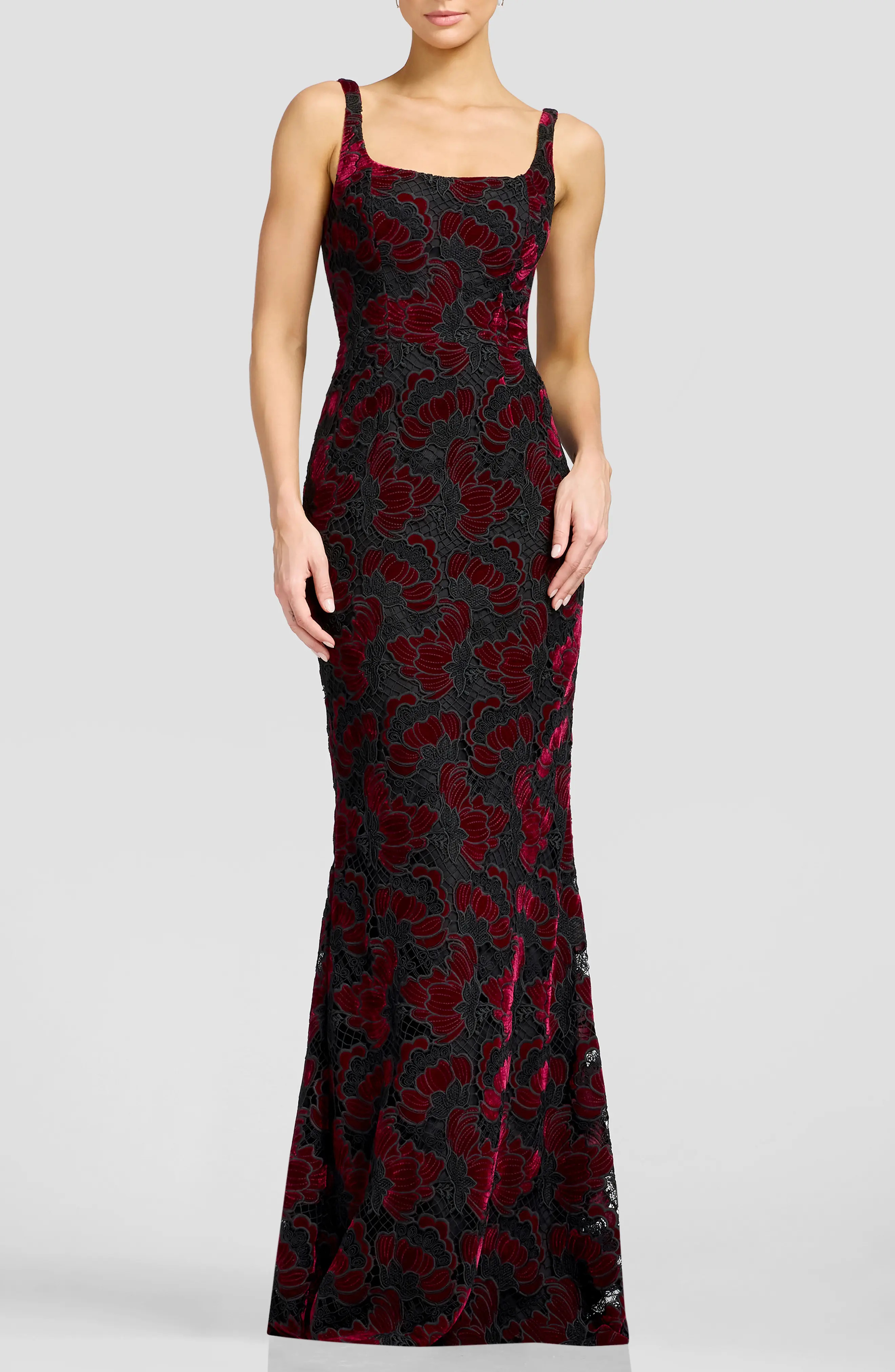 Dress the Population Lorena Floral Velvet Sleeveless Gown (Women) | Nordstrom | Nordstrom