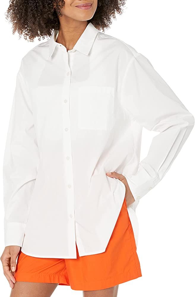 The Drop Women's Kendra Poplin Loose-Fit Long Shirt | Amazon (US)