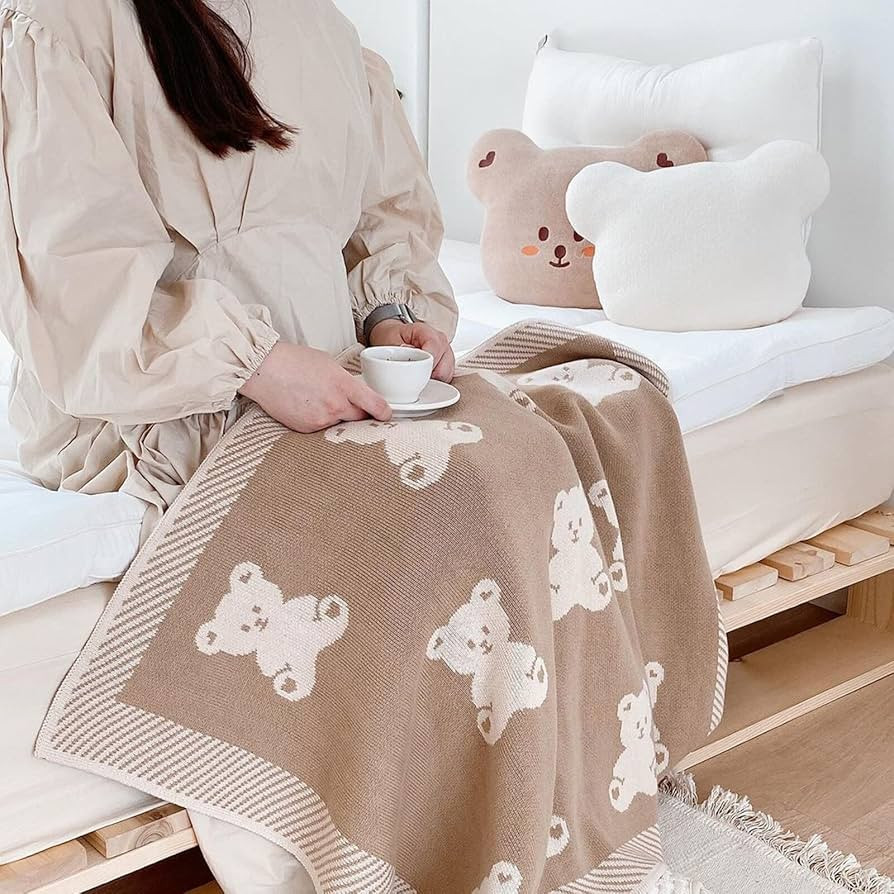 Yuehuam Baby Blanket Knitted Bear Soft Cotton Blanket for Infants Toddler Boys and Girls Size inc... | Amazon (US)