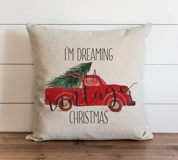 I'm Dreaming Of A Vintage Christmas_Truck 20 x 20 Pillow Cover // Christmas // Watercolor // Holiday | Etsy (CAD)
