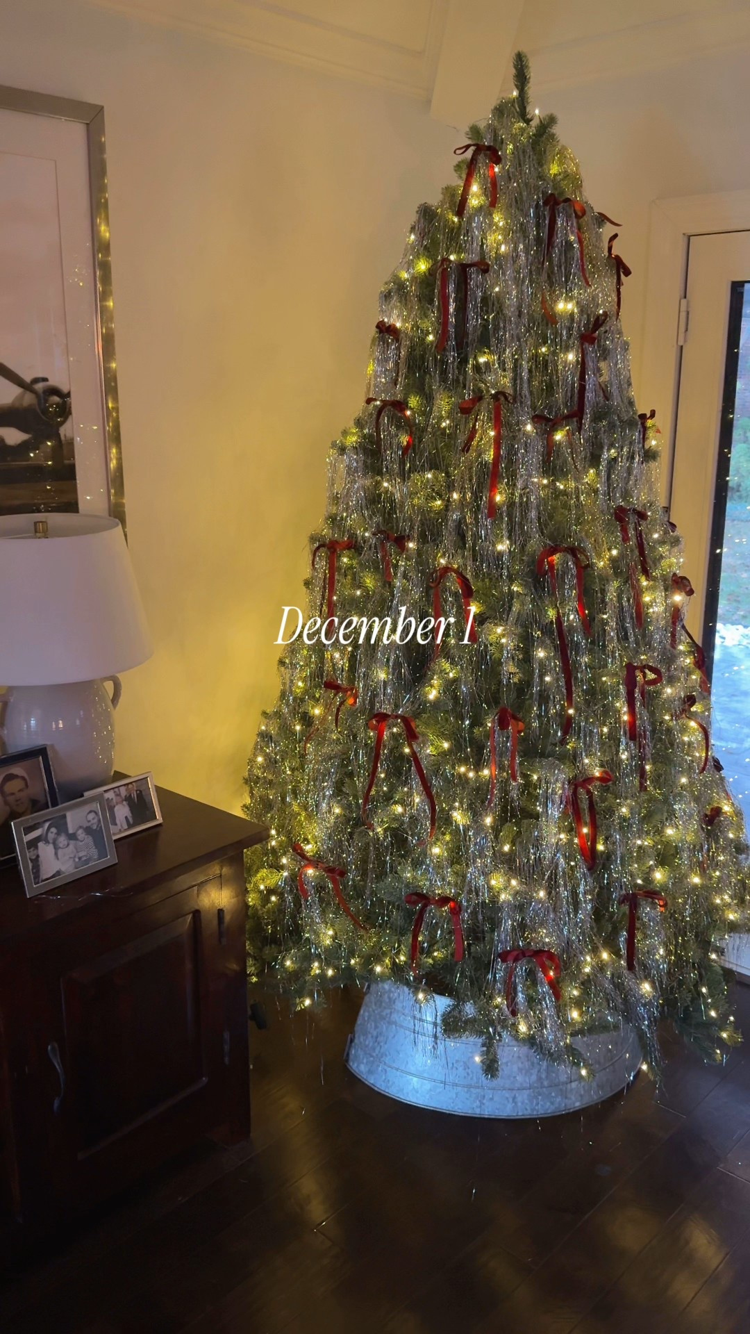 Tinsel and Bow Vintage style Christmas tree decor. 

Took about 6 packs of tinsel and three rolls of ribbon to get this look. 

#LTKHoliday #LTKSeasonal #LTKHome