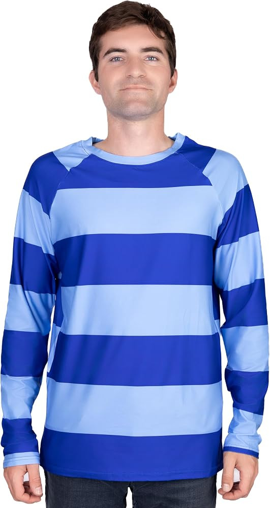 Mens Blue Striped Long Sleeve Shirt Blues Halloween Costume | Amazon (US)
