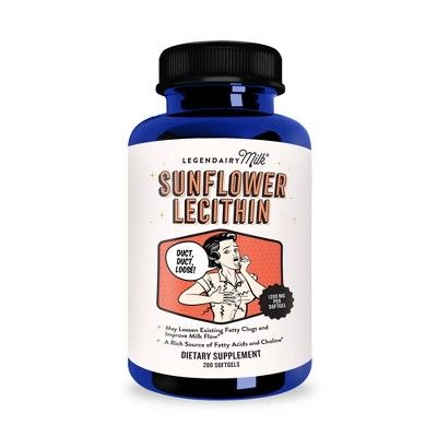 Legendairy Milk Sunflower Lecithin - 1200mg of Organic Sunflower Lecithin per Softgel - 200ct | Target