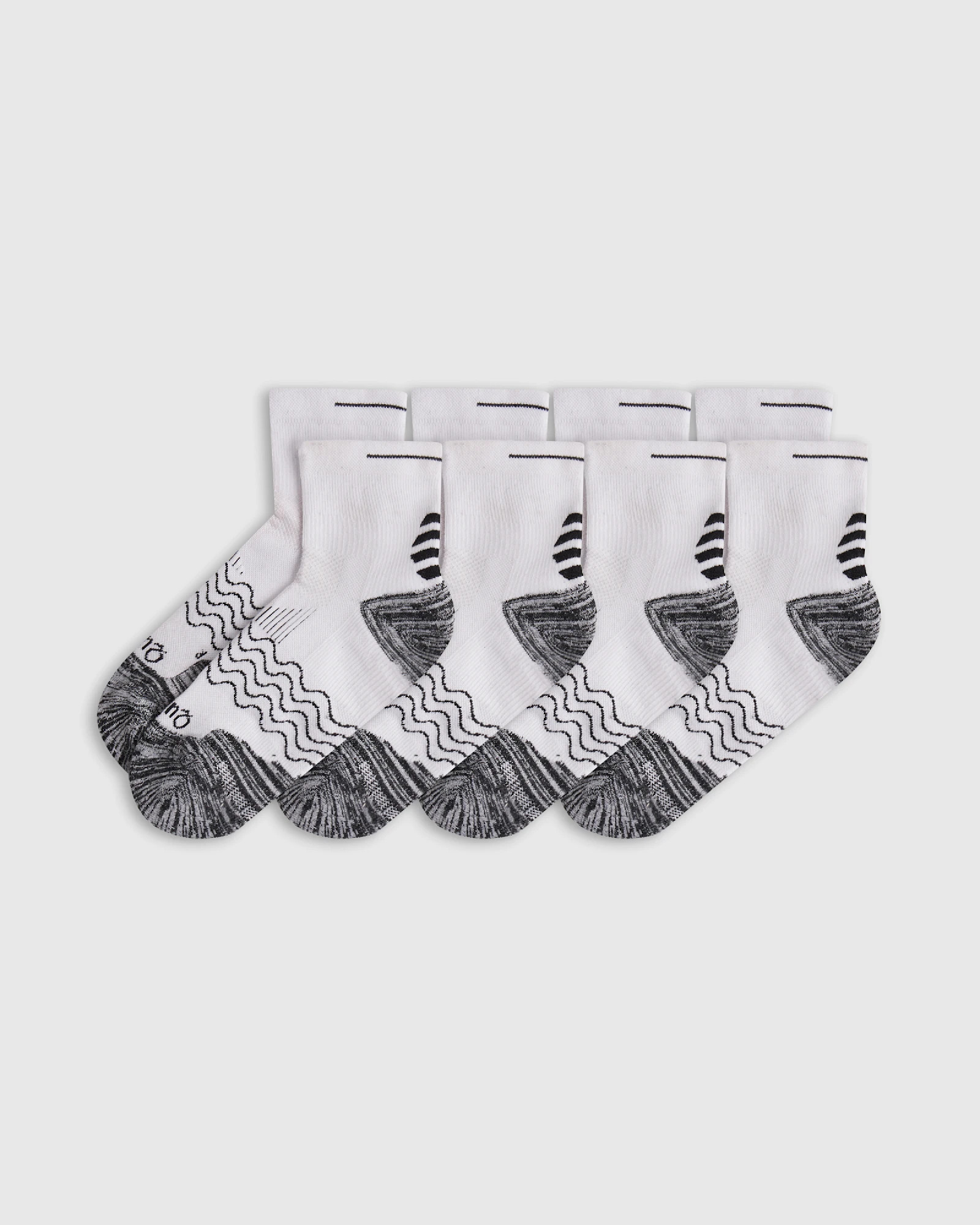 Performance Running Quarter Socks (4-Pack) in White | Quince