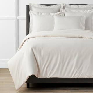 The Company Store Legends Hotel Ivory 450-Thread Count Wrinkle-Free Supima Cotton Sateen Twin Duv... | The Home Depot