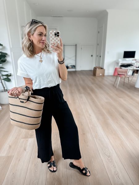 Amazon casual spring outfit on sale // wearing a smalls in tee and small in pants. Both run tts. Sandals run tts as well.

Spring outfit, vacation outfit, travel outfit 

#LTKstyletip #LTKsalealert #LTKSeasonal