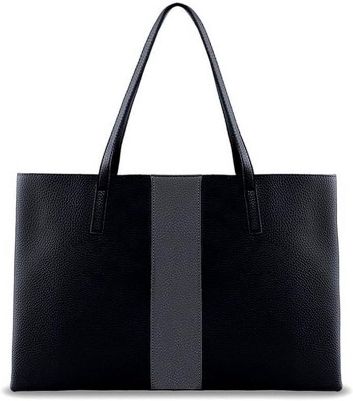 Vince Camuto Luck Tote in Black with Grey Stripe | Amazon (US)