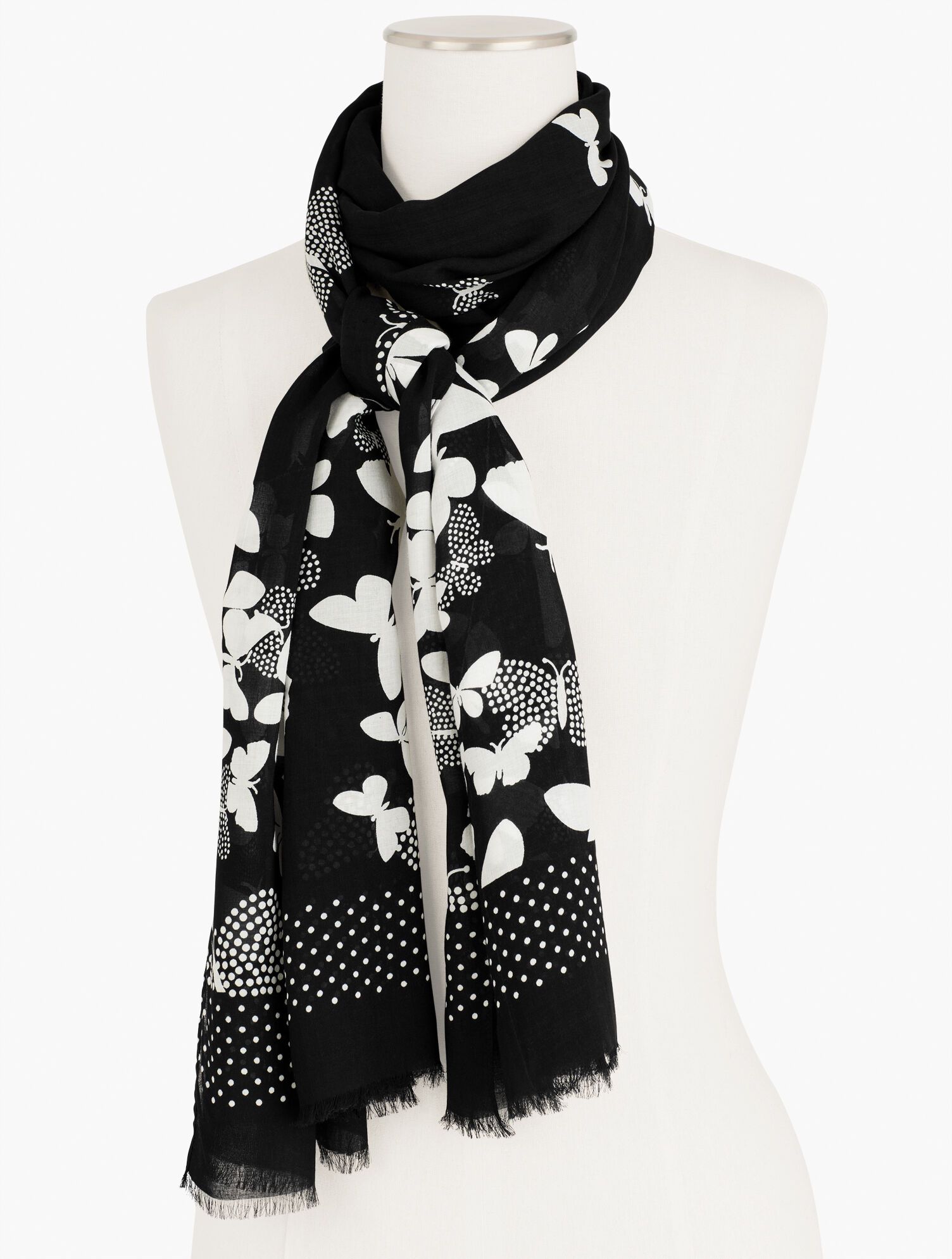 Dotted Butterflies Oblong Scarf | Talbots