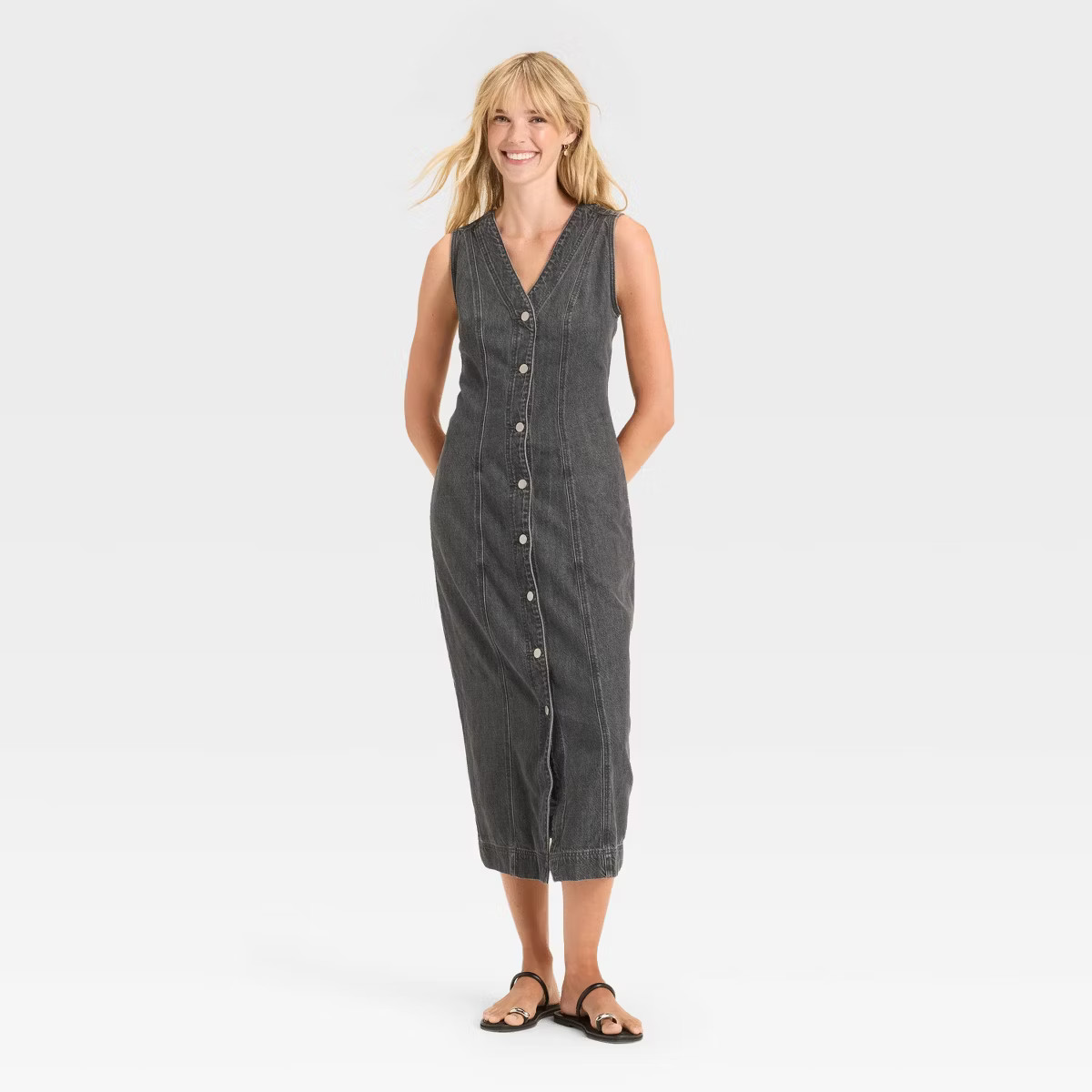 Women's Denim Button-Down Ankle Dress - Universal Thread™ | Target