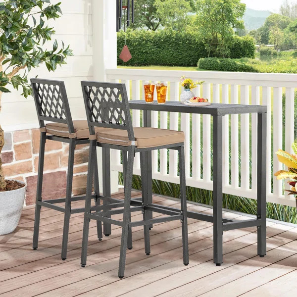 2 - Person Rectangular Outdoor Dining Set with Cushions | Wayfair North America