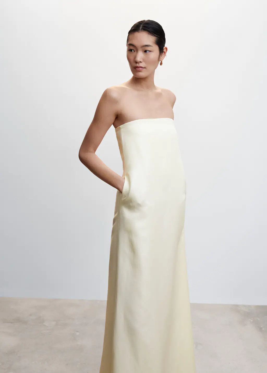 Strapless dress -  Women | Mango United Kingdom | MANGO (UK)