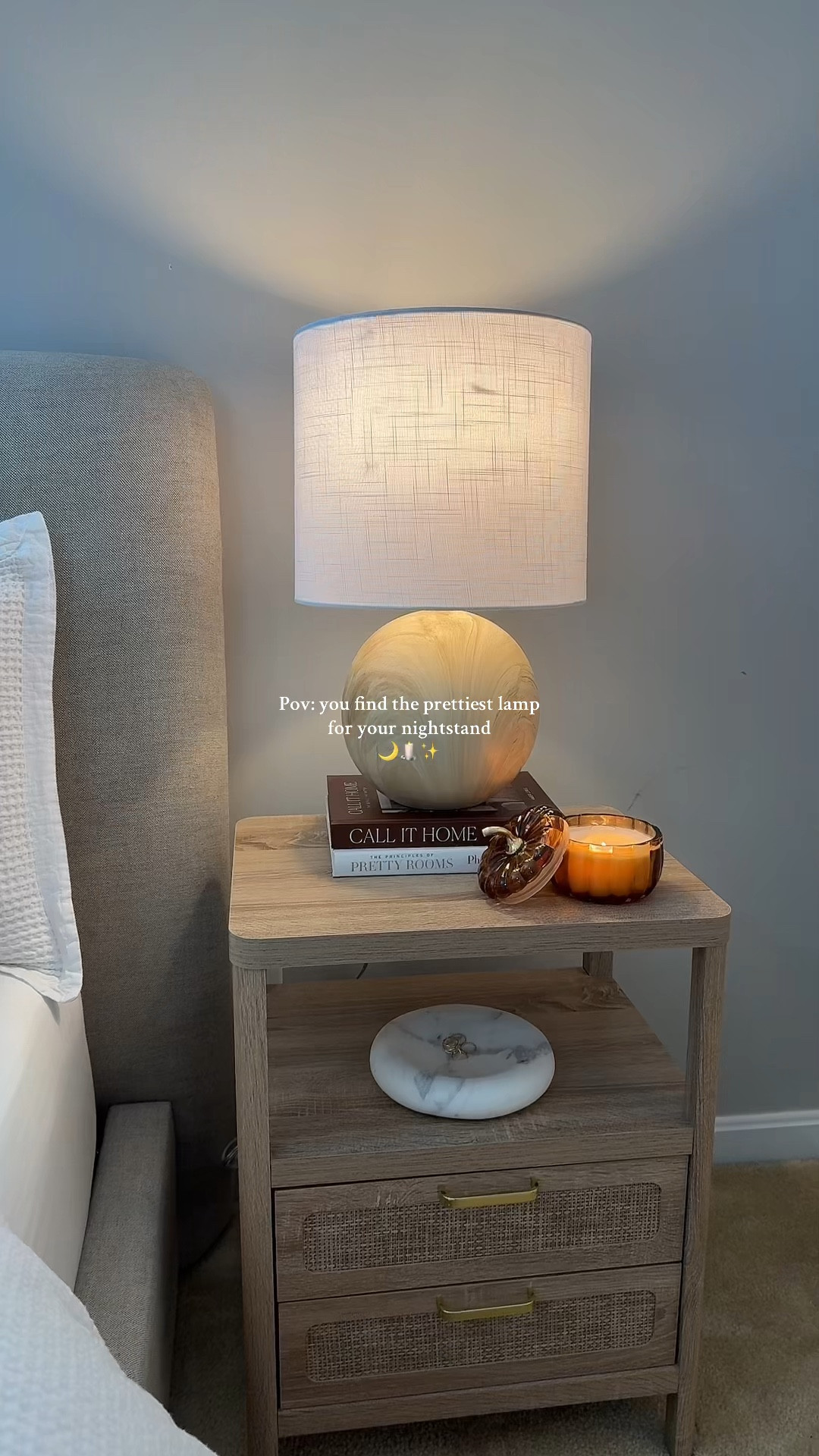I found the prettiest lamp for my nightstand .



#LTKHome
