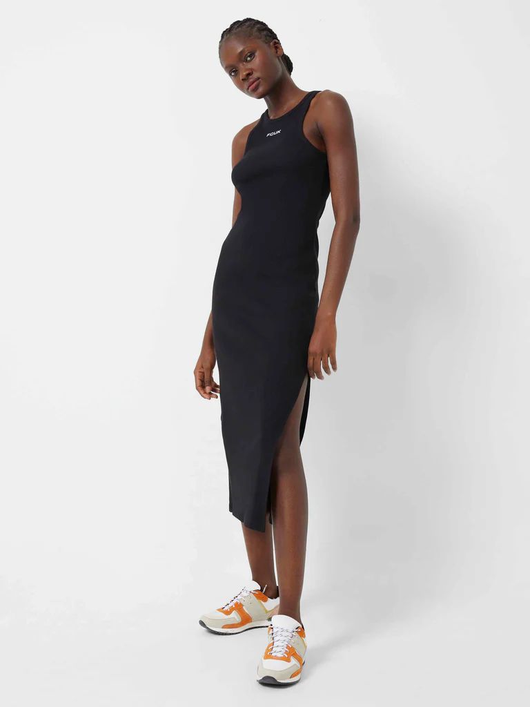 FCUK Ribbed Racer Midi Dress | French Connection (US)