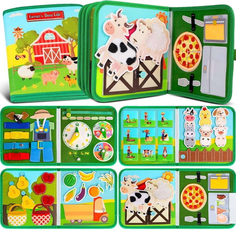 Quanquer Activities Busy Book for Toddlers, Farm Busy Board Montessori Toys for 1 2 3+ Year Kids ... | Amazon (UK)