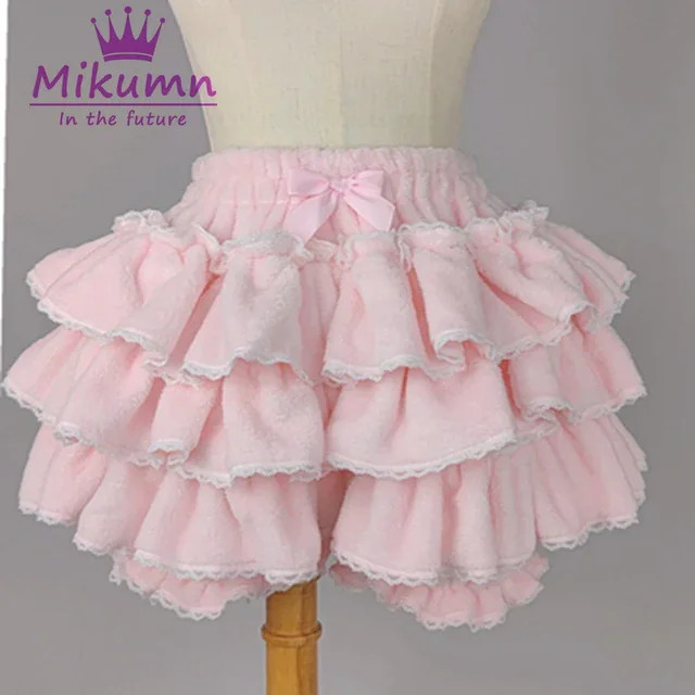 Harajuku Y2k Sweet Pink White Pumpkin Pants Lolita Autumn Winter JK Plush Shorts Japanese Kawaii ... | AliExpress (US)