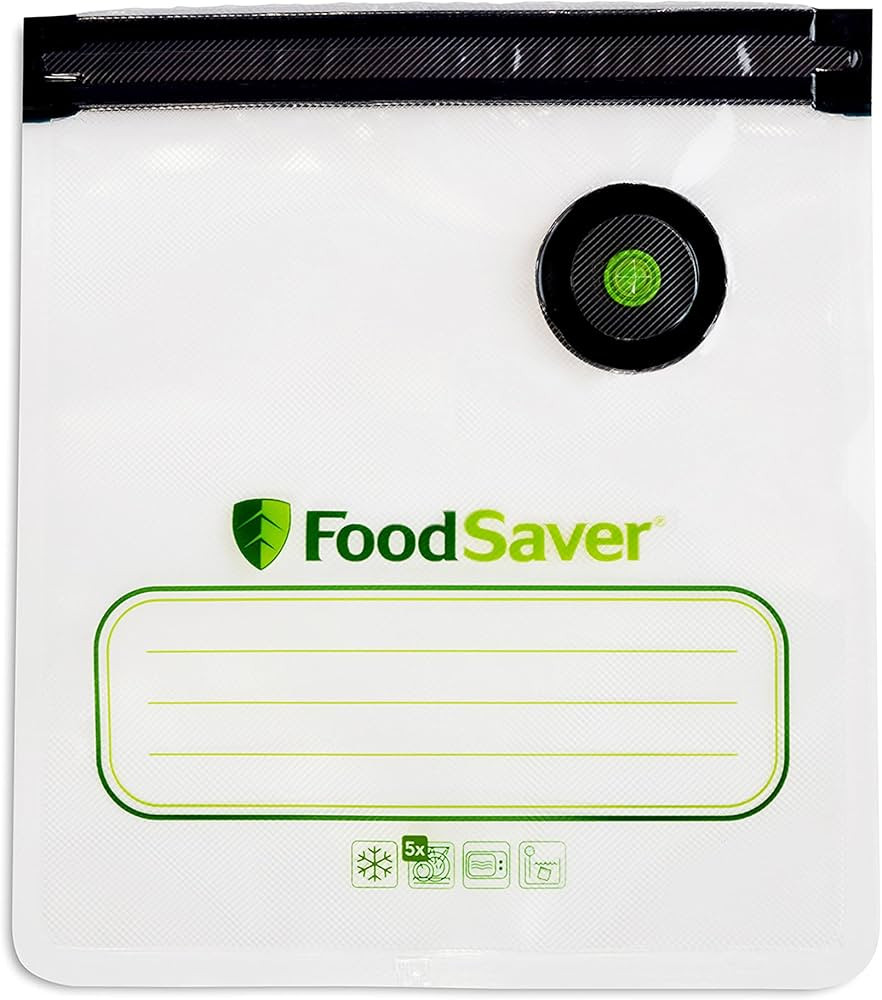 FoodSaver Reusable Quart Vacuum Zipper Bags, for Use with FoodSaver Handheld Vacuum Sealers, 10 C... | Amazon (US)