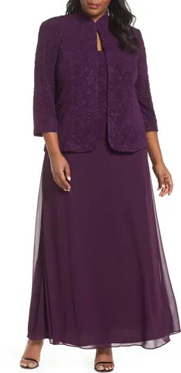 Mock Two-Piece Gown with Jacket | Nordstrom