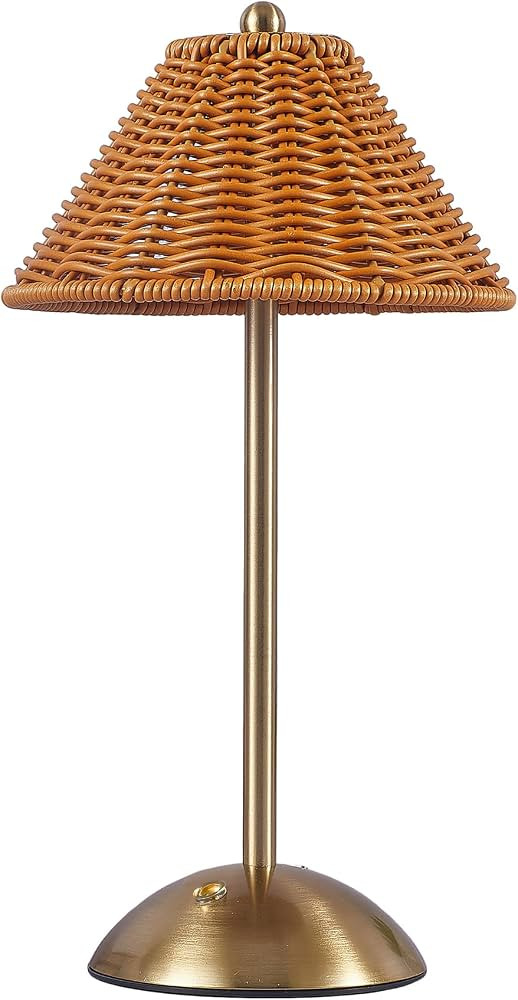 Boho Rattan Table Lamp,Wicker Night Light,LED Rechargeable Reading Lights,3 Color Touch Control D... | Amazon (US)