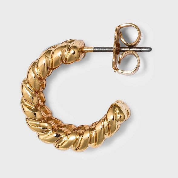 Small Textured Hoop Earrings - A New Day&#8482; Gold | Target