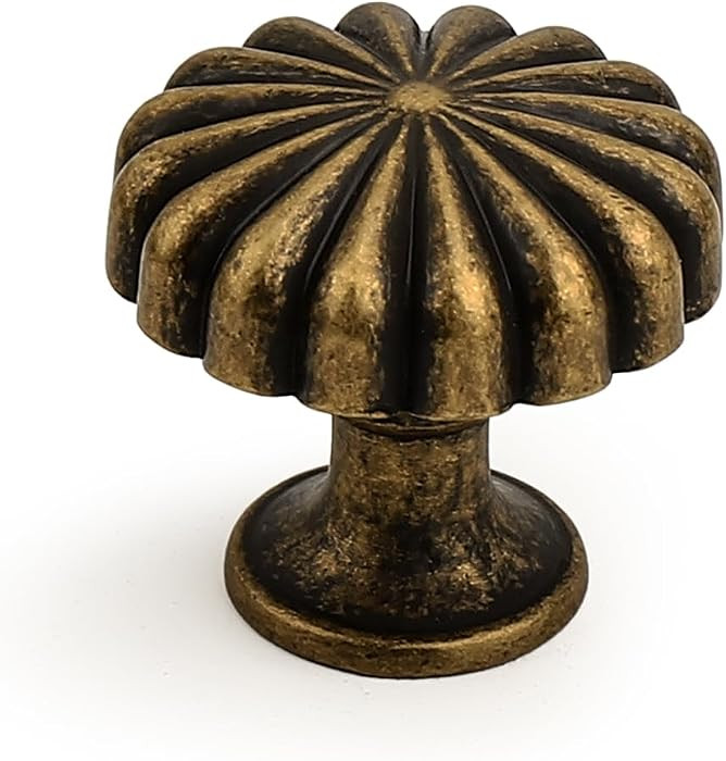 Probrico 10 Pack Antique Brass Cabinet Knobs Vintage Drawer Knobs Zinc Alloy Dresser Knobs for Ki... | Amazon (US)