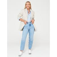 V by Very X Style Fairy Longline Blazer Coat - Oatmeal | Very (UK)