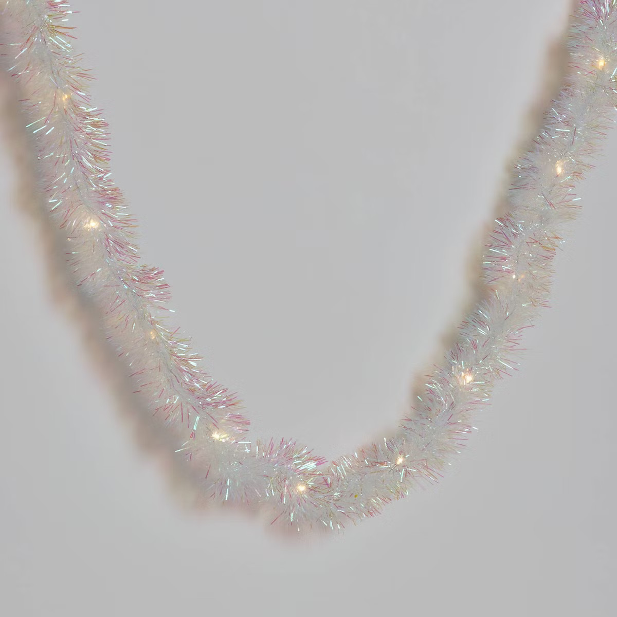 30ct LED Dewdrop with Iridescent Tinsel Christmas Indoor Novelty String Lights Warm White with Si... | Target