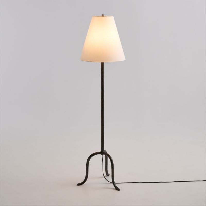 Cardiff Black Floor Lamp with White Shade 58.25" | Crate & Barrel | Crate & Barrel