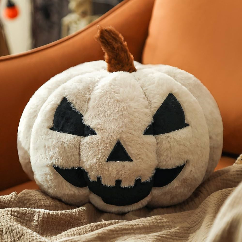 Evil Pumpkin Pillows, Halloween Ghost Pumpkin Shaped Throw Pillows Room Decoration, Off White 6x1... | Amazon (US)