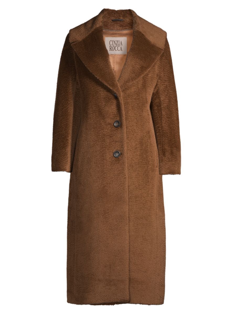 Pressed Alpaca Long Coat | Saks Fifth Avenue