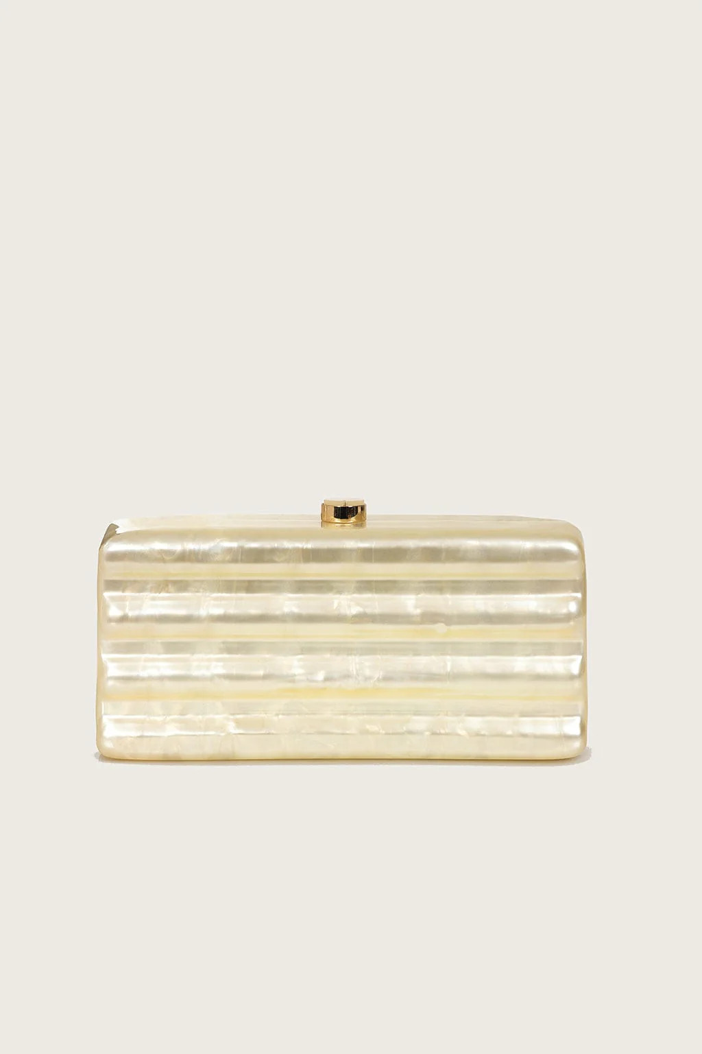 CLARETTA Ridged Box Clutch Bag in Ivory | Lavish Alice Retail Ltd