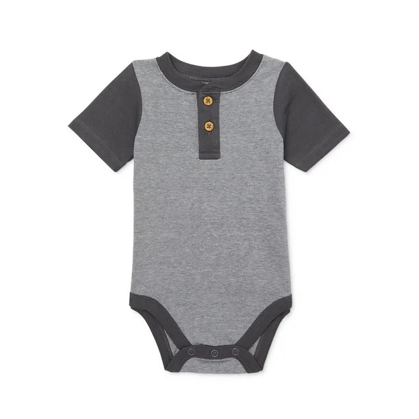 Garanimals Baby Boy Short Sleeve Henley Bodysuit, Sizes 0-24 Months | Walmart (US)