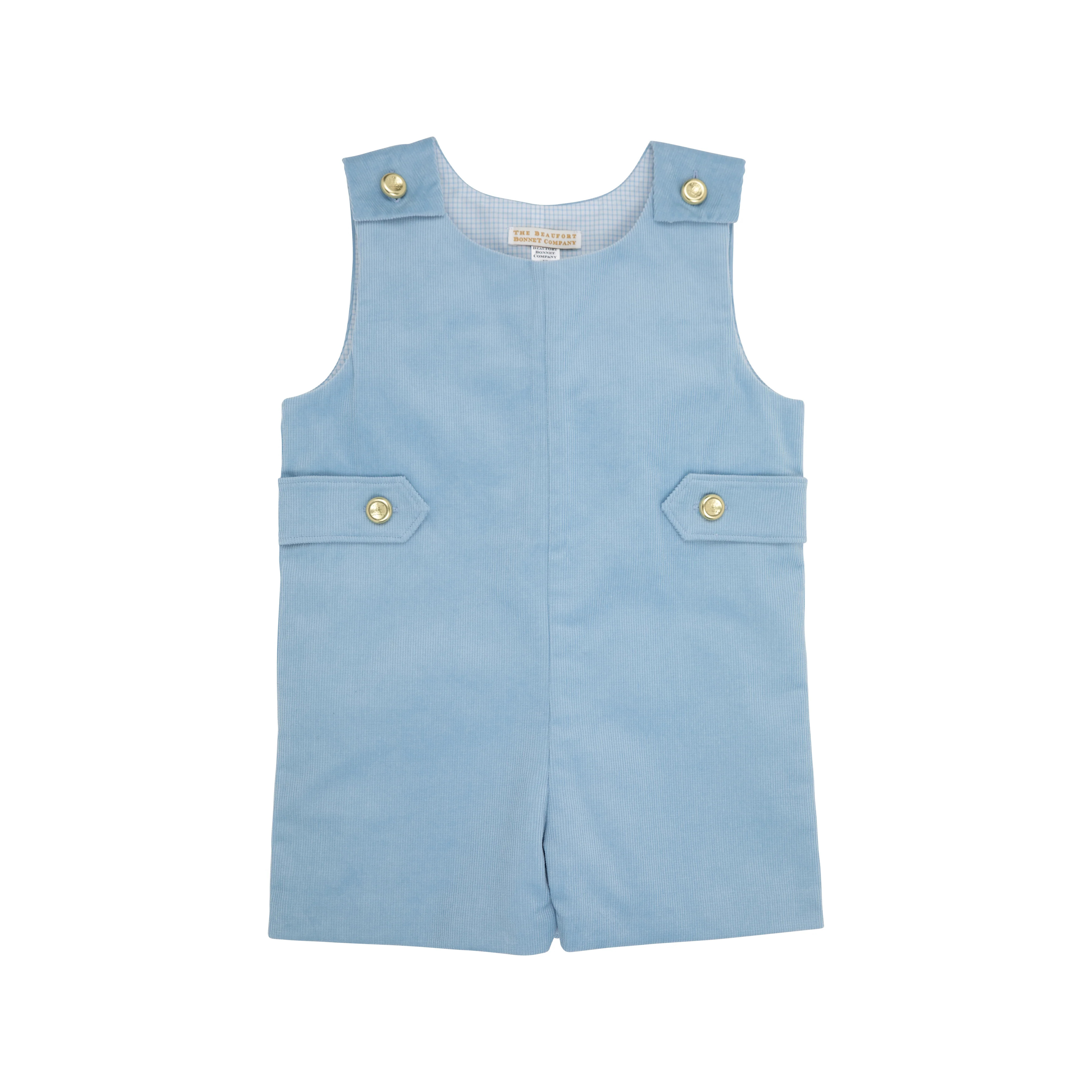 Jack Keene Jon Jon (Corduroy) - Barrington Blue with Barrington Blue Mini Gingham | The Beaufort Bonnet Company