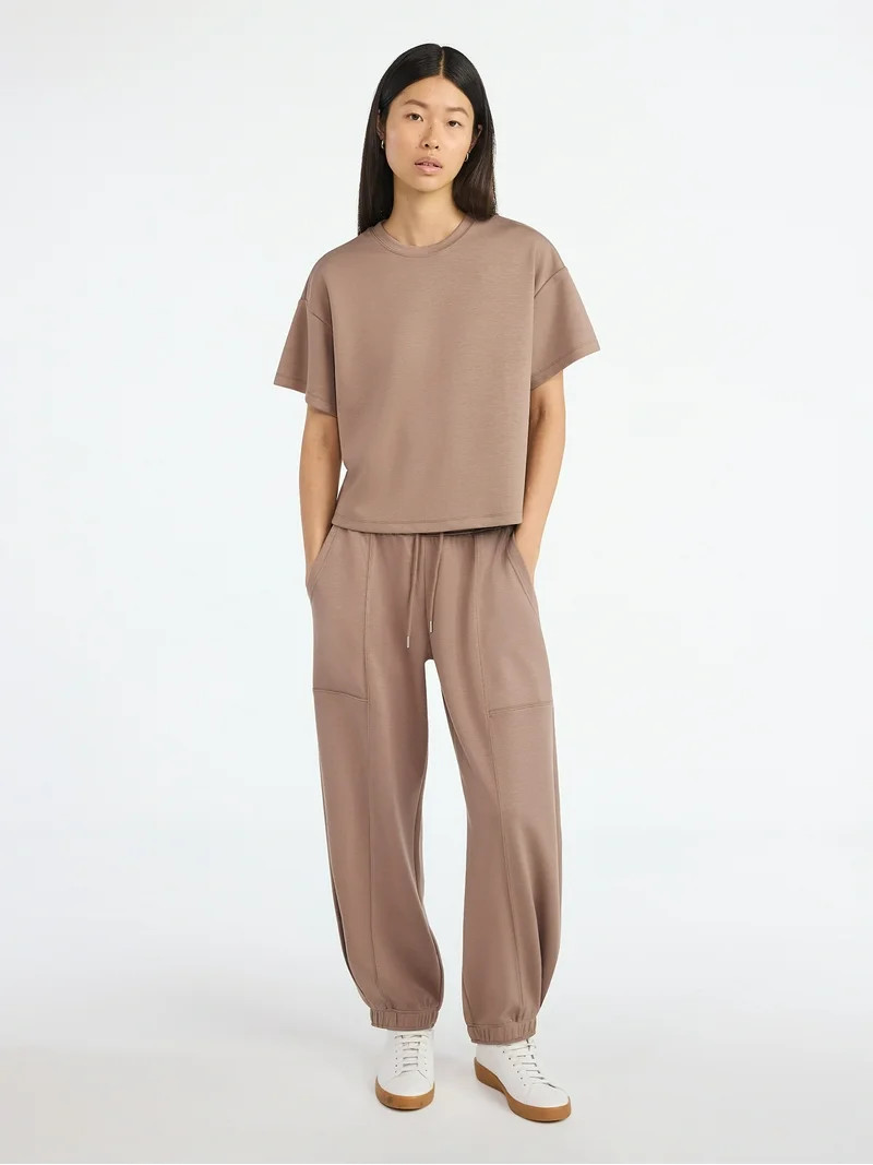 Scoop Women's and Women's Plus New Scubaknit Tee with Short Sleeves, Sizes XS-4X | Walmart (US)