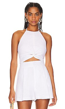 Comilly Halter Top in White | Revolve Clothing (Global)