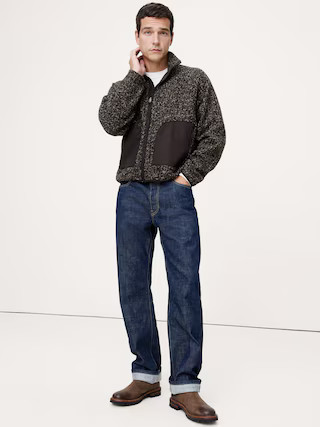 Bouclé Fleece Zip-Up Sweatshirt | Banana Republic (US)