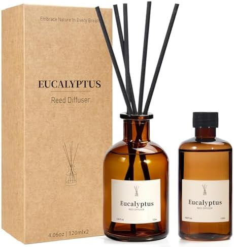 Reed Diffuser Set, 8.12 fl.oz Eucalyptus Scented Diffuser with Sticks, Up to 120 Days, Home Fragr... | Amazon (US)