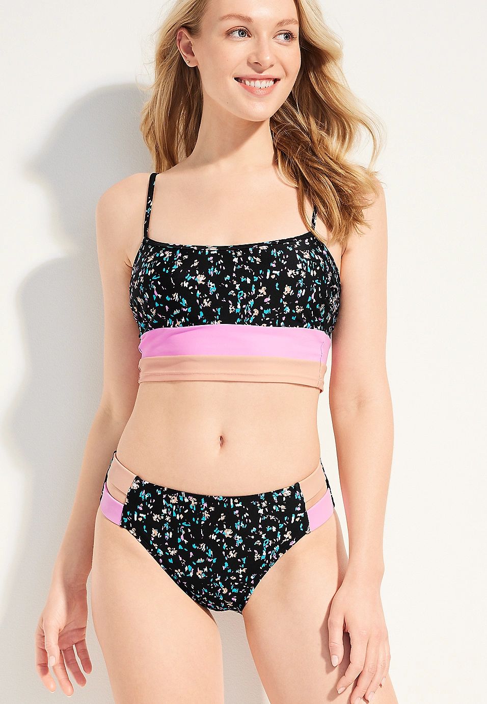 Indigo Sky™ Strappy Midster Bikini Bottom | Maurices