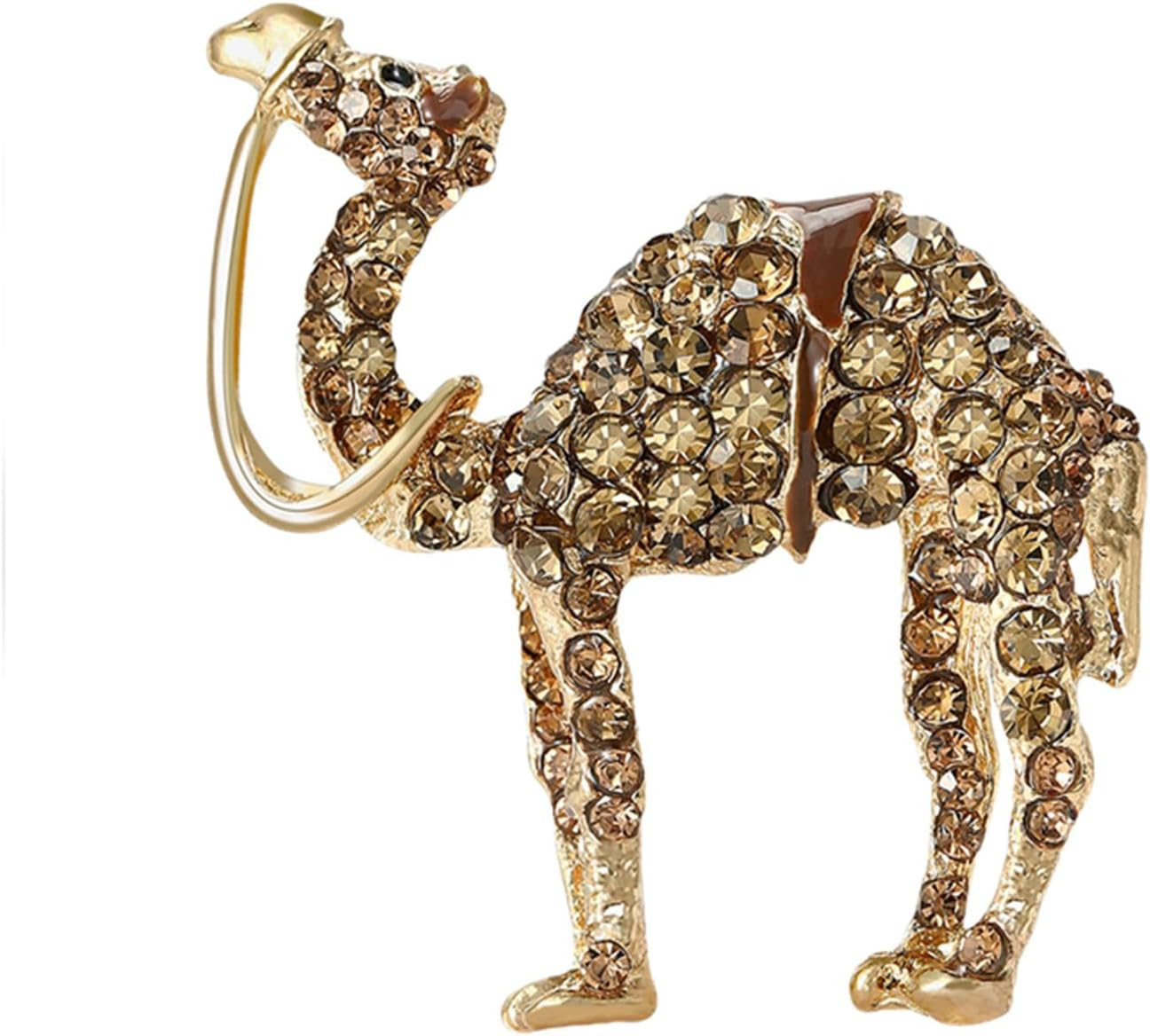 Crystal Camel Brooch Pin, Metal with Rhinestones, Fashion Animal Design, 1.7 x 1.6 Inch Decorative Jewelry | Amazon (US)