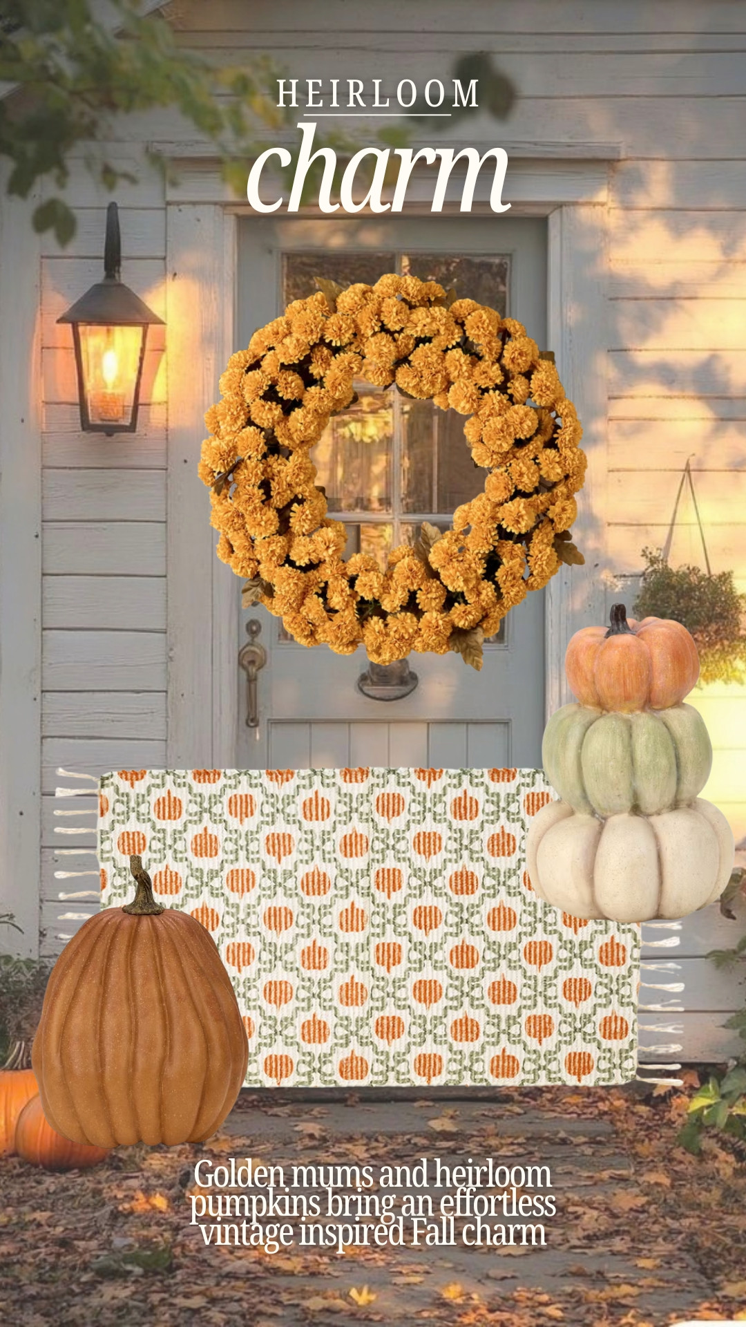 Fall entryway decor! Perfect for Halloween and Thanksgiving hosting