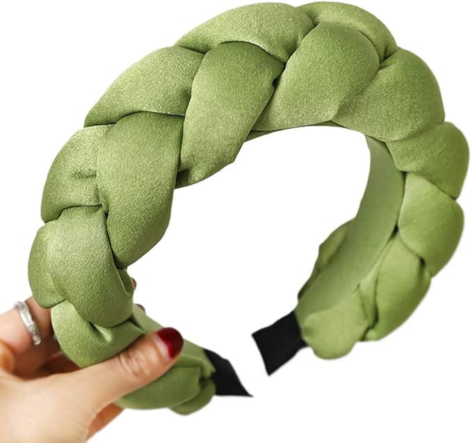 Beerty Women Handmade Braided Thicken Sponge Padded Stretch Wide Headband Ladies Velvet Bright So... | Amazon (US)