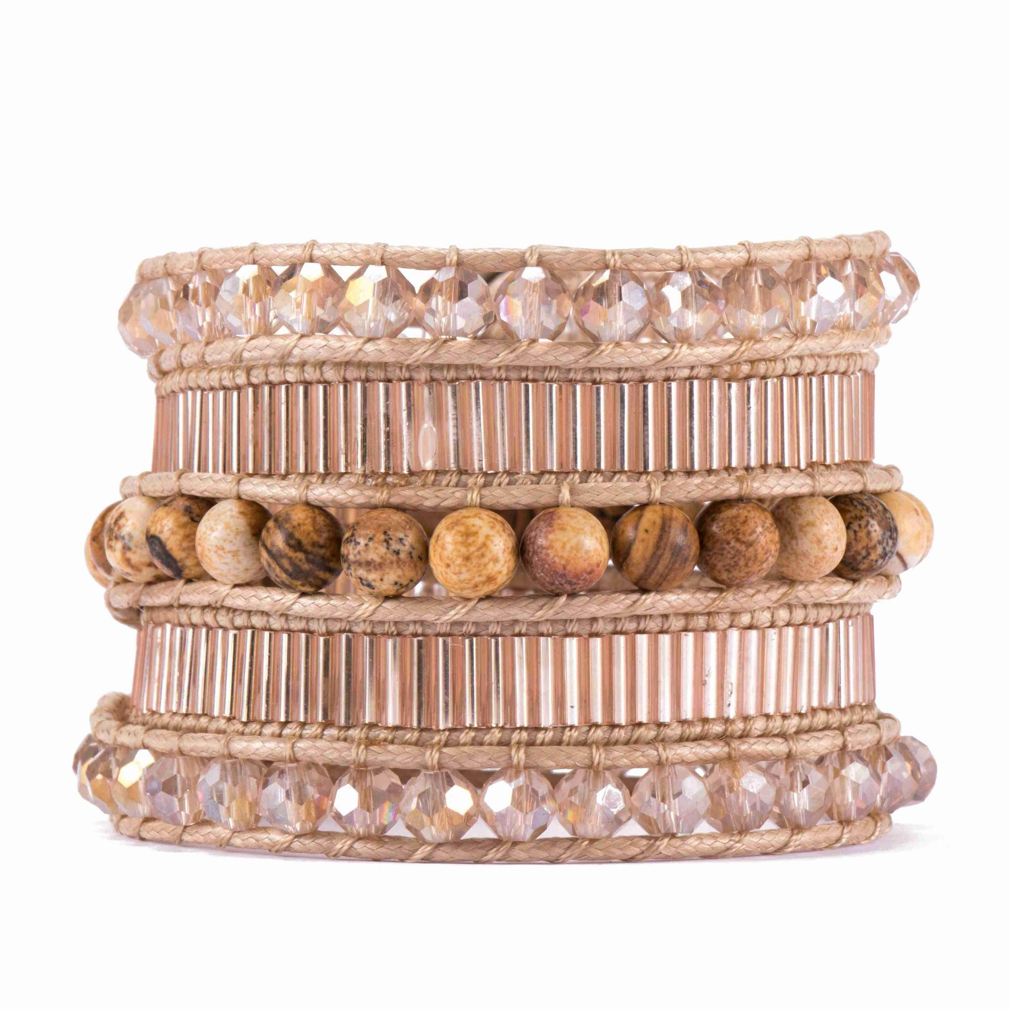 Large Clear Crystals with Picture Stone Beads - Vegan | Victoria Emerson